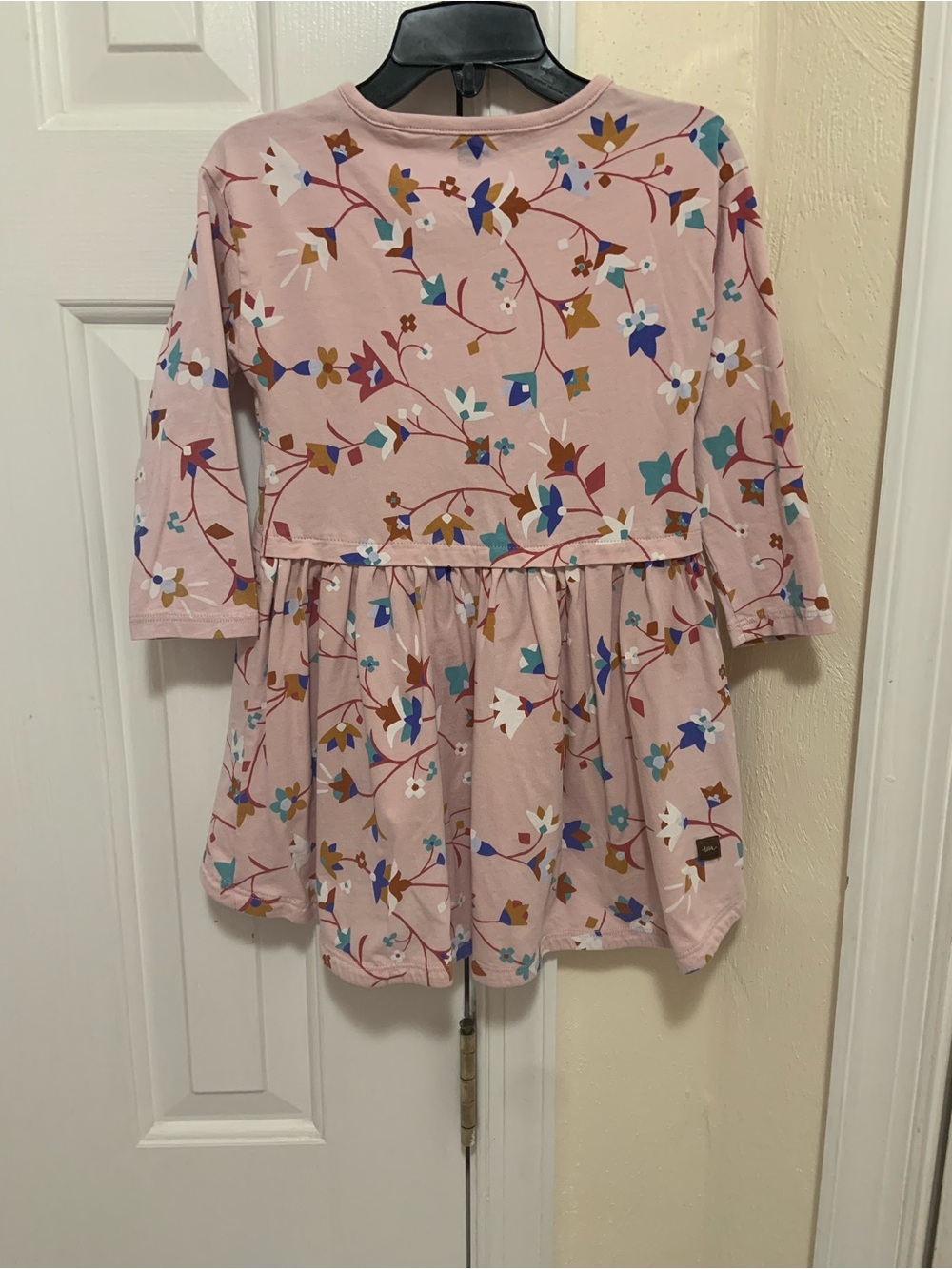 Tea Collection Pink Floral Long-Sleeve Gathered Dress